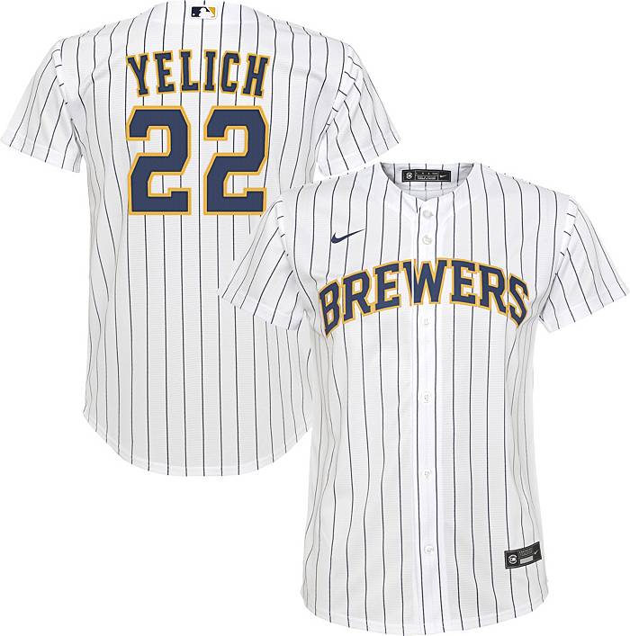 Nike Youth Milwaukee Brewers Christian Yelich #22 Navy Cool Base Alternate  Jersey