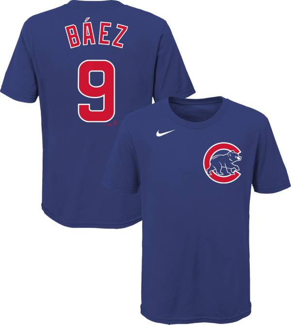 Nike Youth Chicago Cubs Javier Baez #9 Blue T-Shirt