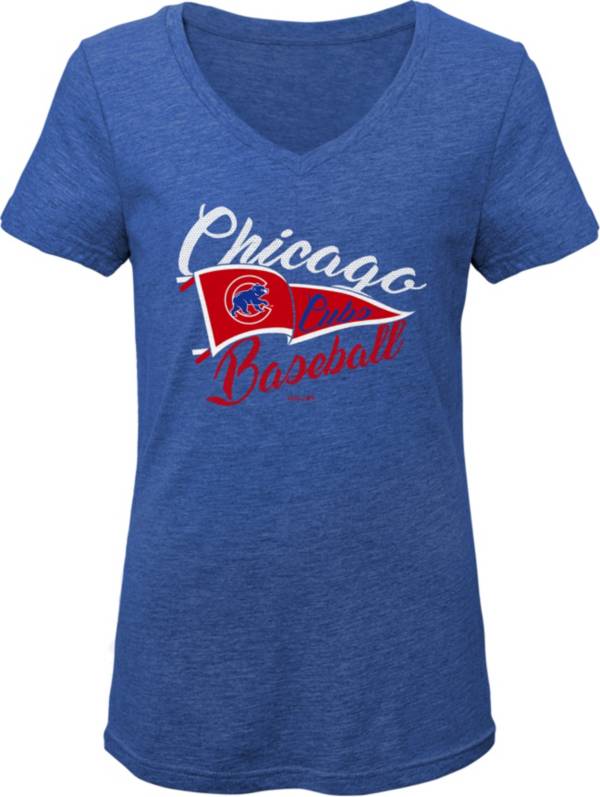 Gen2 Youth Girls' Chicago Cubs Royal Fly the Flag V-Neck T-Shirt