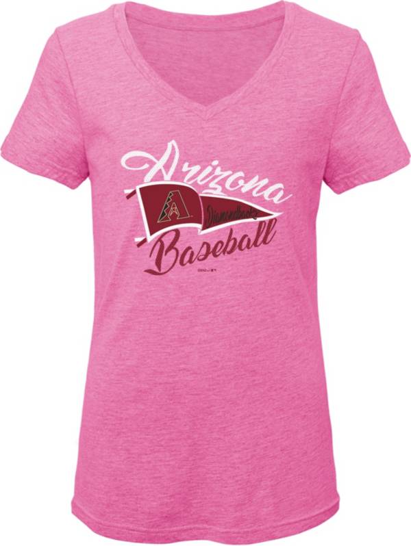 Gen2 Youth Girls' Arizona Diamondbacks Pink Fly the Flag V-Neck T-Shirt