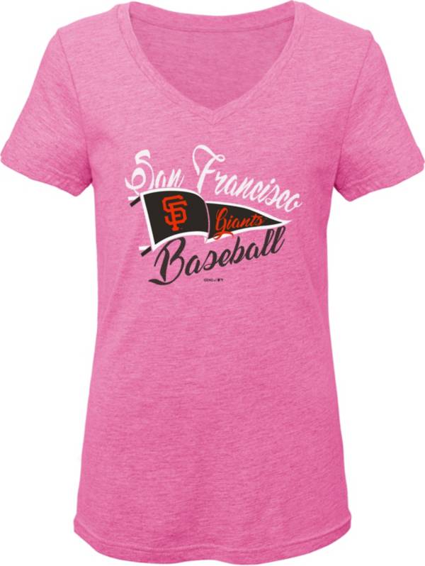 Gen2 Youth Girls' San Francisco Giants Pink Fly the Flag V-Neck T-Shirt