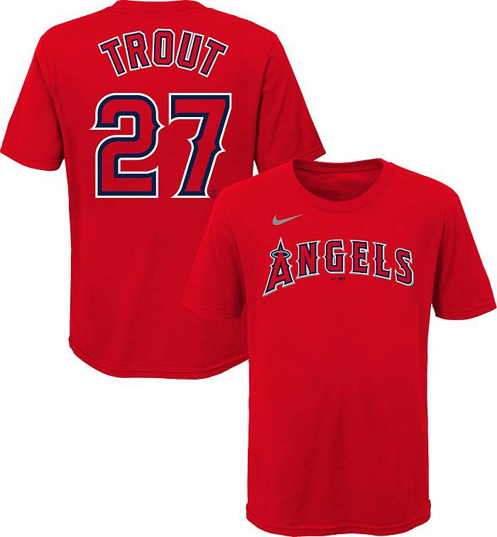 Nike Youth Los Angeles Angels Mike Trout #27 Red T-Shirt