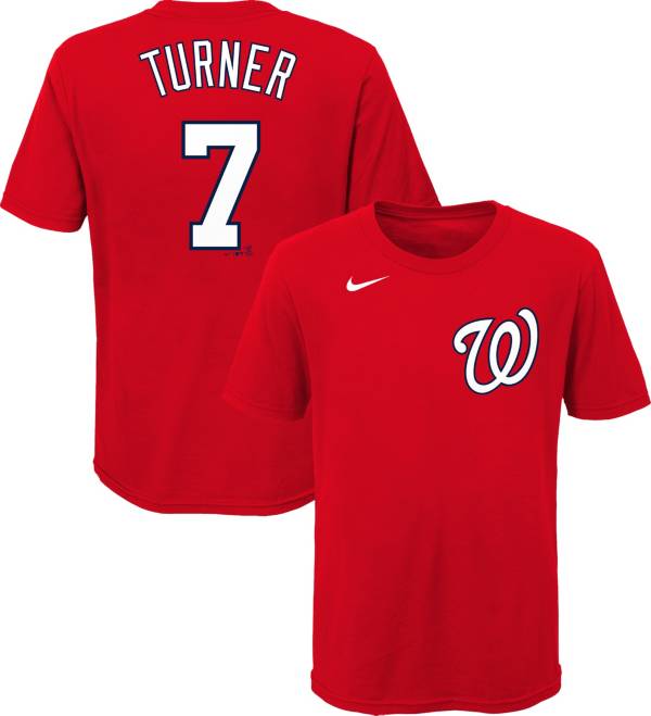 Nike Youth Washington Nationals Trea Turner #7 Red T-Shirt