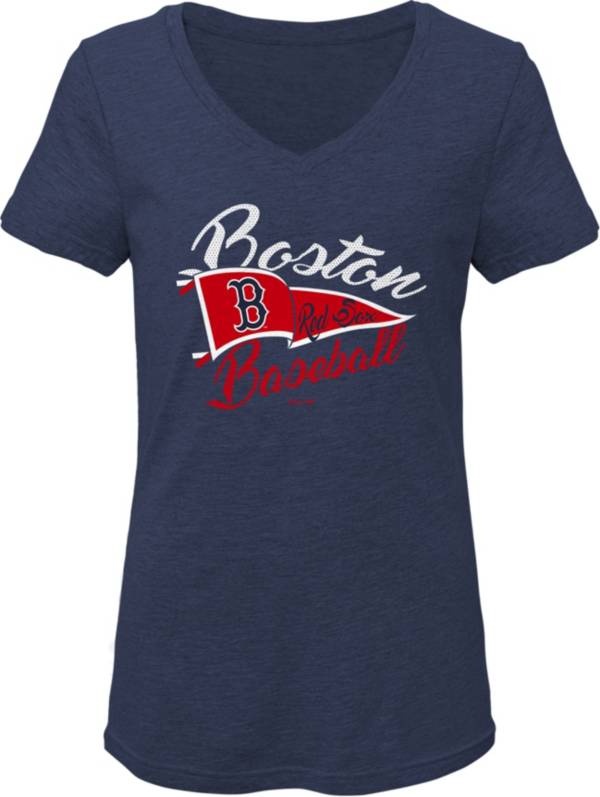 Gen2 Youth Girls' Boston Red Sox Navy Fly the Flag V-Neck T-Shirt