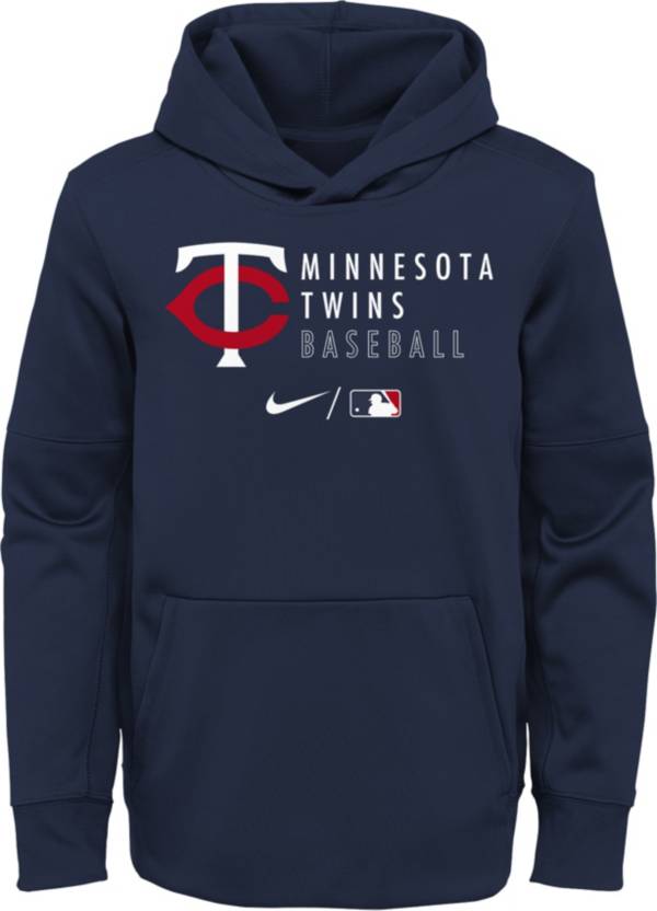 Nike Youth Minnesota Twins Sideline Therma-FIT Navy Pullover Hoodie