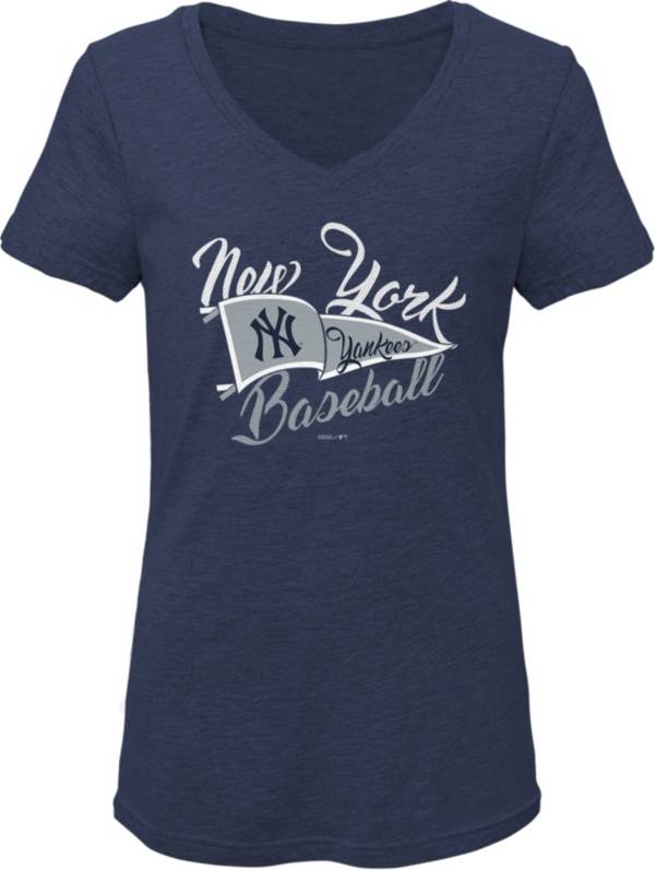 Gen2 Youth Girls' New York Yankees Navy Fly the Flag V-Neck T-Shirt