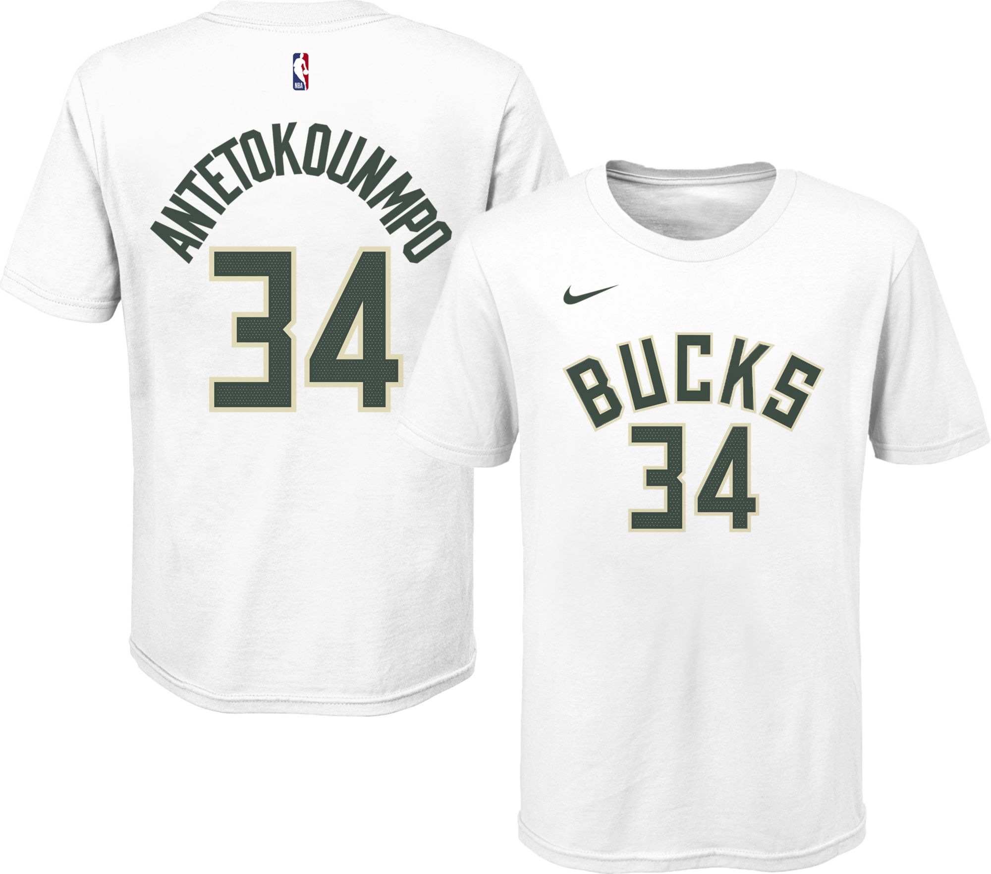 Nike Youth Milwaukee Bucks Giannis Antetokounmpo #34 White T-Shirt product image