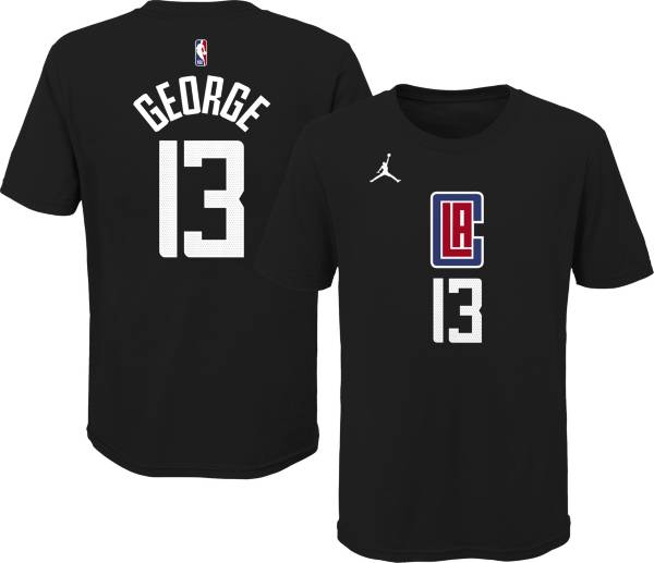 Jordan Youth Los Angeles Clippers Paul George #13 Statement Black T-Shirt product image