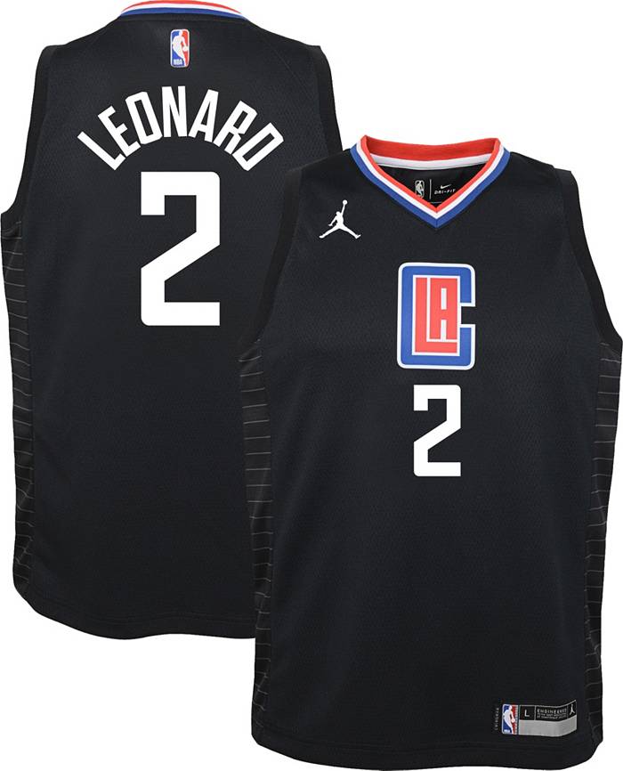 Jordan Youth Los Angeles Clippers Kawhi Leonard Statement Swingman Jersey, Black, Size: Medium