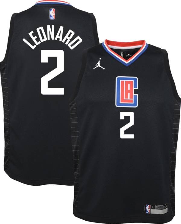 Jordan Youth Los Angeles Clippers Kawhi Leonard #2 2020-21 Dri-FIT Statement Swingman Black Jersey product image