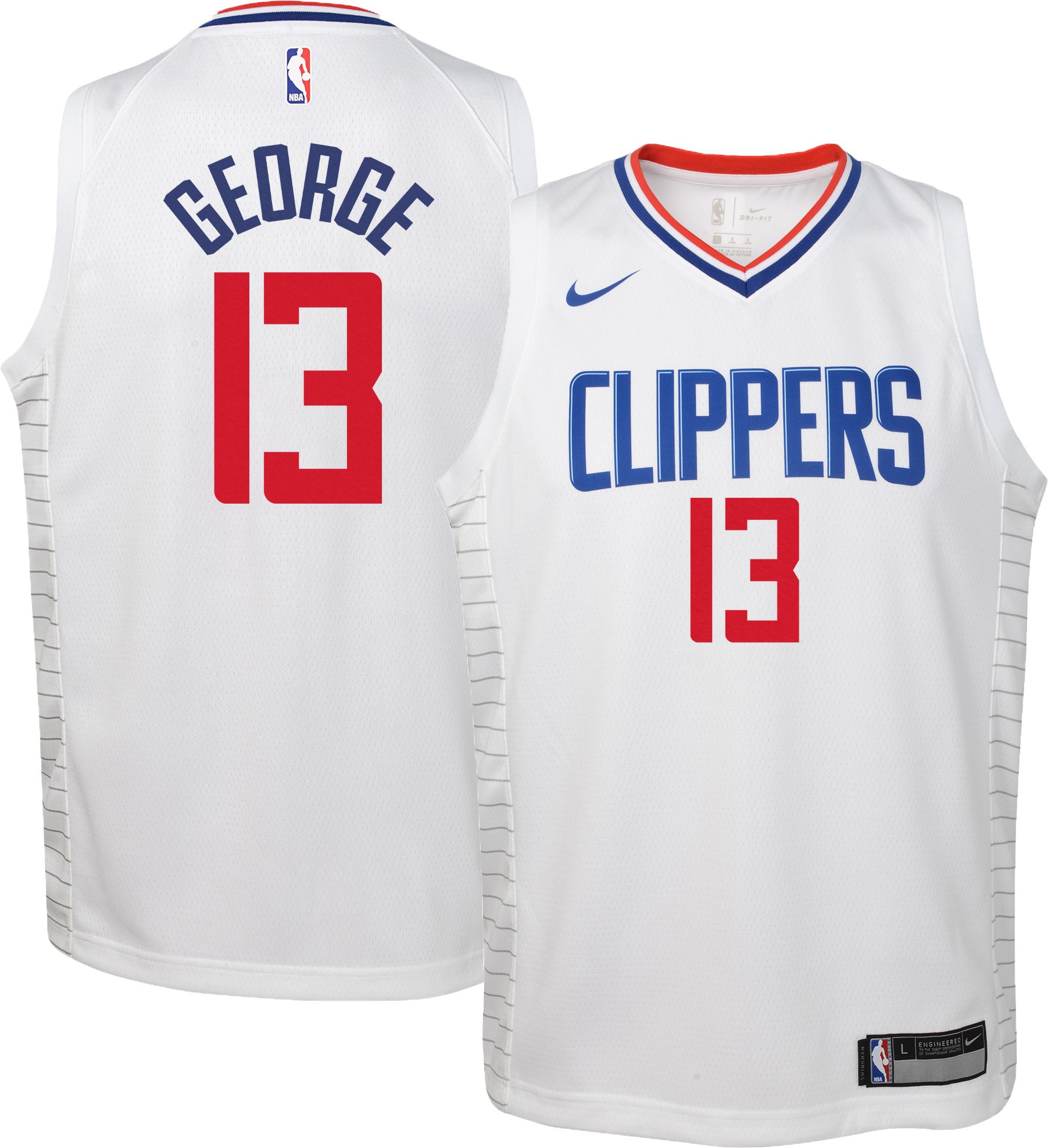 Youth Nike Paul George White LA Clippers 2020/21 Swingman Jersey