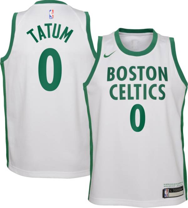 Nike Youth 2020-21 City Edition Boston Celtics Jayson Tatum #0 Dri-FIT Swingman Jersey