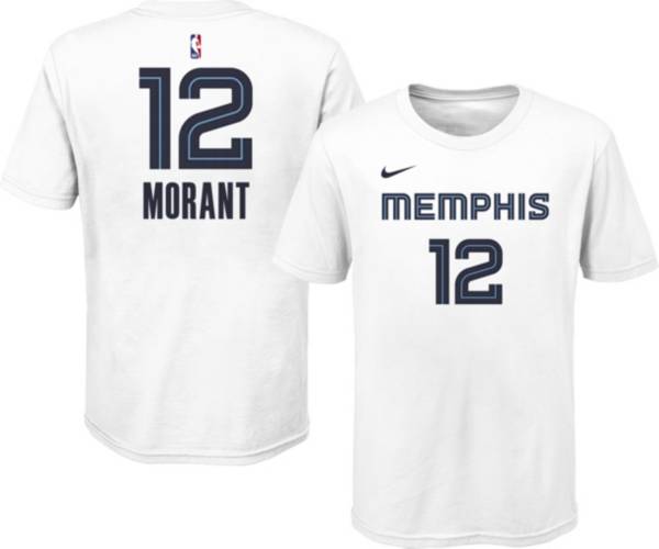 Nike Youth Memphis Grizzlies Ja Morant #12 Cotton White T-Shirt