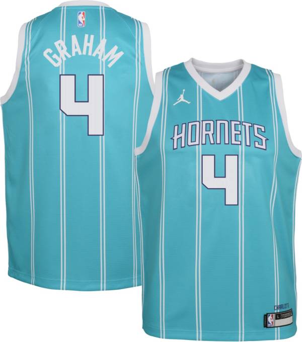 Jordan Youth Charlotte Hornets Devonte' Graham #4 Teal Dri-FIT Swingman Jersey