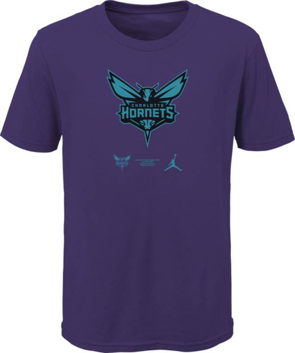 Jordan Youth Charlotte Hornets Purple Logo T-Shirt