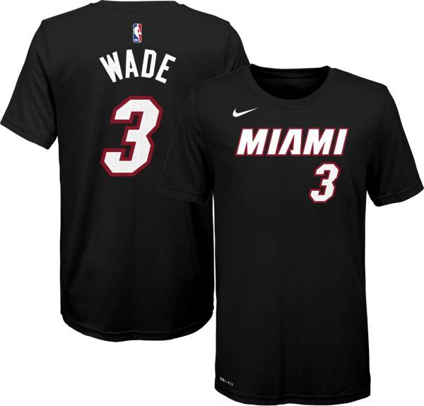 Nike Youth Miami Heat Dwyane Wade #3 Black T-Shirt