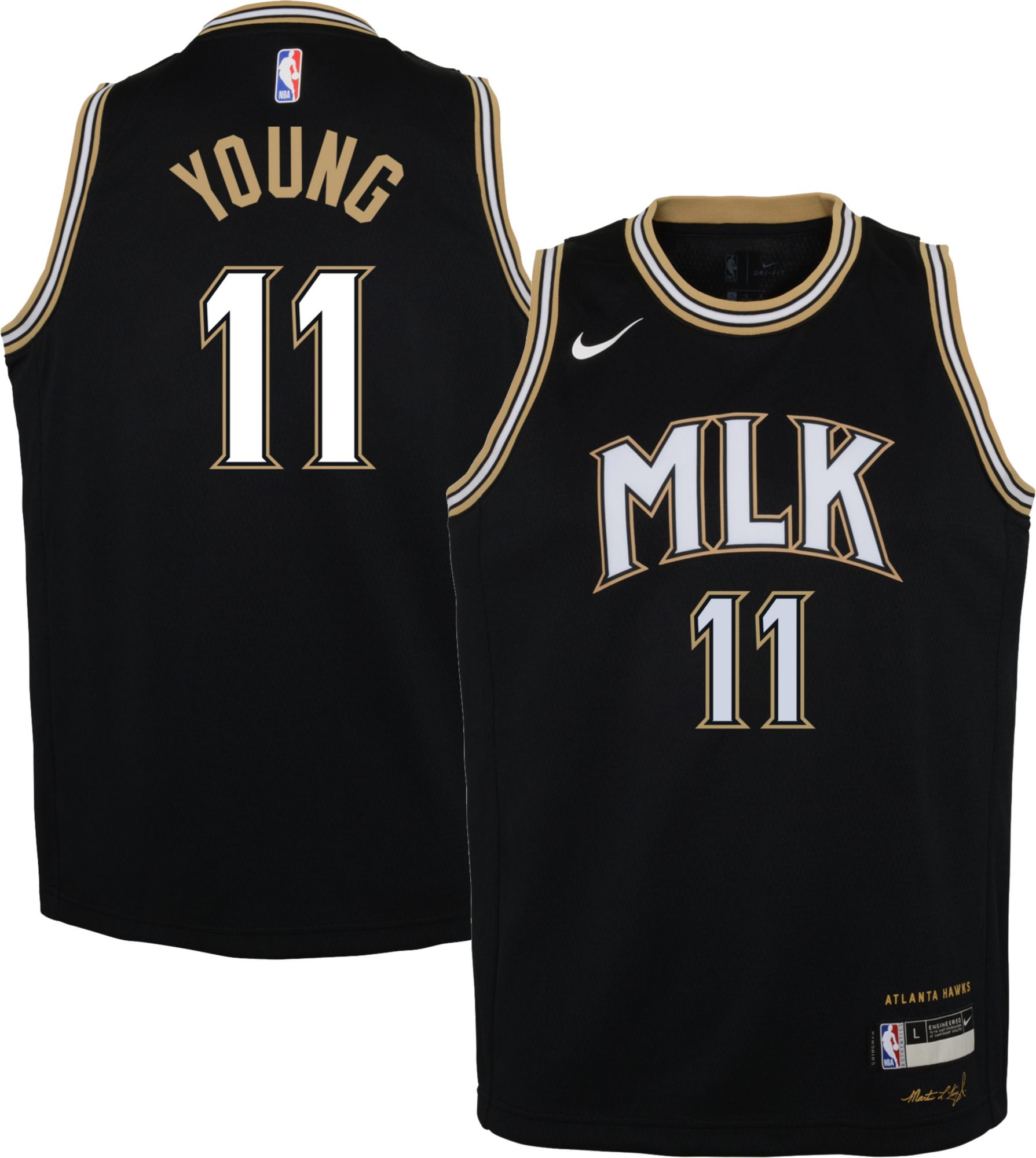 trae young white and gold jersey