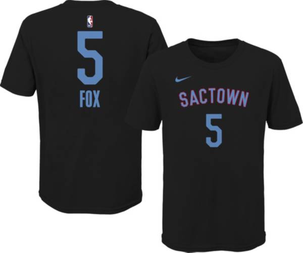 Nike Youth 2020-21 City Edition Sacramento Kings De'Aaron Fox #5 Cotton T-Shirt