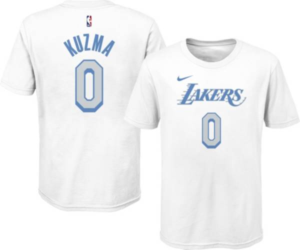 Nike Youth 2020-21 City Edition Los Angeles Lakers Kyle Kuzma #0 Cotton T-Shirt Nike Youth 2020-21 City Edition Los Angeles Lakers Kyle Kuzma #0 Cotton T-Shirt