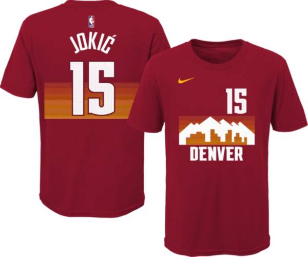 Nike Youth 2020-21 City Edition Denver Nuggets Nikola Jokic #15 Cotton T-Shirt