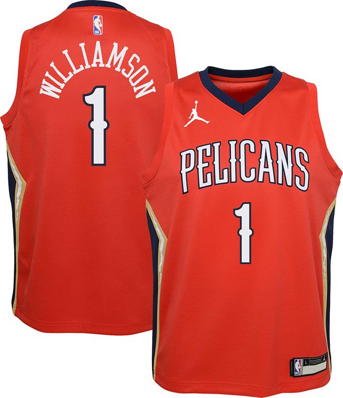 Jordan Youth New Orleans Pelicans Zion Williamson #1 Red 2020-21