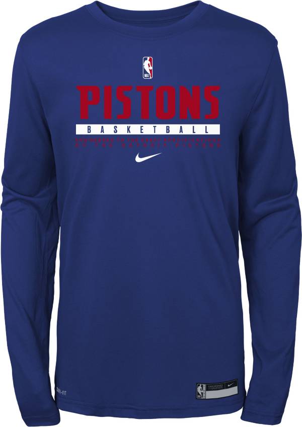 Nike Youth Detroit Pistons Practice Performance Long Sleeve T-Shirt