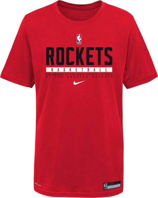 Nike Youth Houston Rockets Red Practice Performance T-Shirt