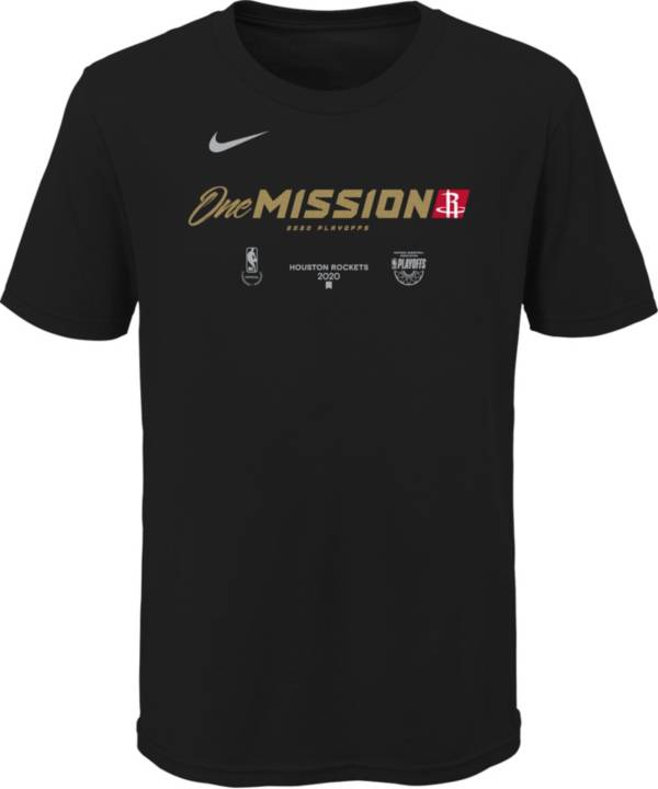 Nike Youth Houston Rockets 2020 Playoffs Bound 'One Mission' Mantra Black T-Shirt