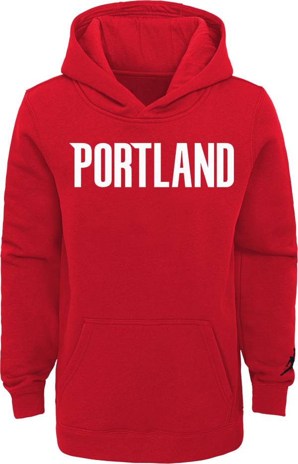 Jordan Youth Portland Trail Blazers Red Statement Pullover Hoodie