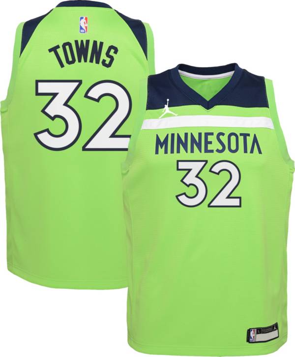 Jordan Youth Minnesota Timberwolves Karl-Anthony Towns #32 Green 2020-21 Dri-FIT Statement Swingman Jersey