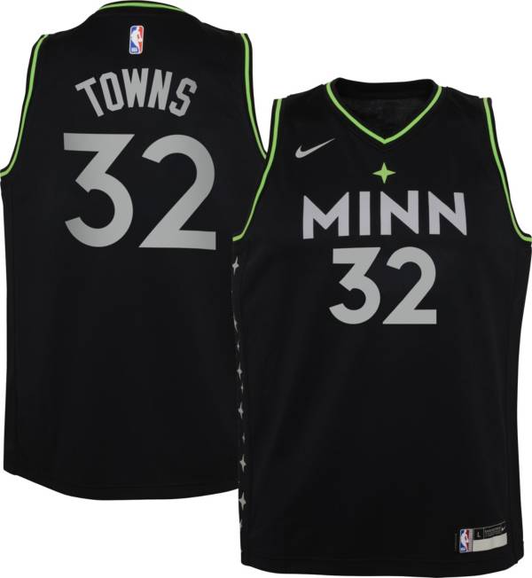 Nike Youth 2020-21 City Edition Minnesota Timberwolves Karl-Anthony Towns #32 Dri-FIT Swingman Jersey