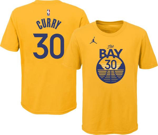 Jordan Youth Golden State Warriors Steph Curry #30 Gold Statement T-Shirt