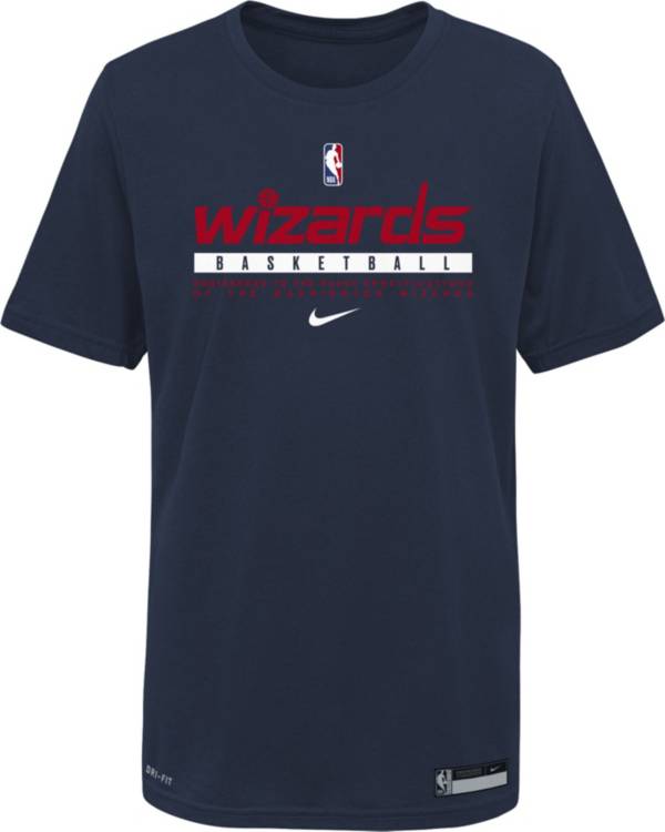 Jordan Youth Washington Wizards Blue Practice Performance T-Shirt