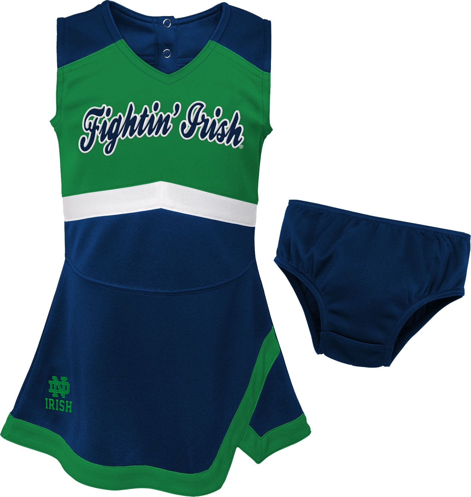 notre dame baby cheerleader outfit