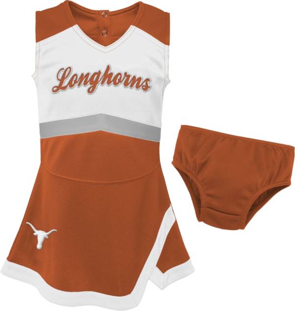 Gen2 Youth Girls' Texas Longhorns Burnt Orange Cheer Captain 2-Piece Jumper Dress