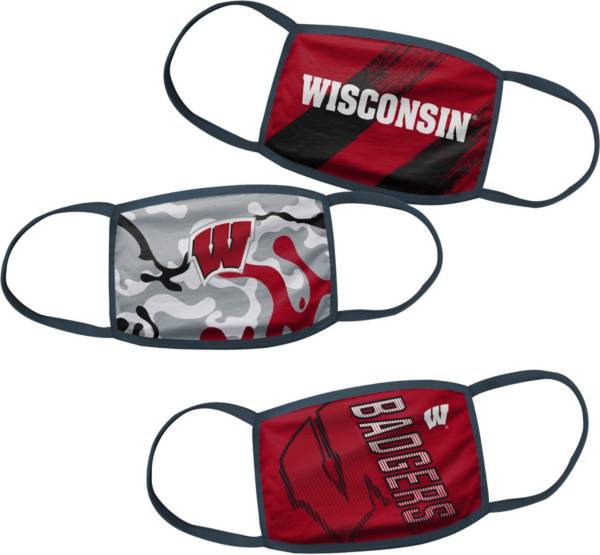 Outerstuff Boys' Wisconsin Badgers 3-Pack Face Coverings