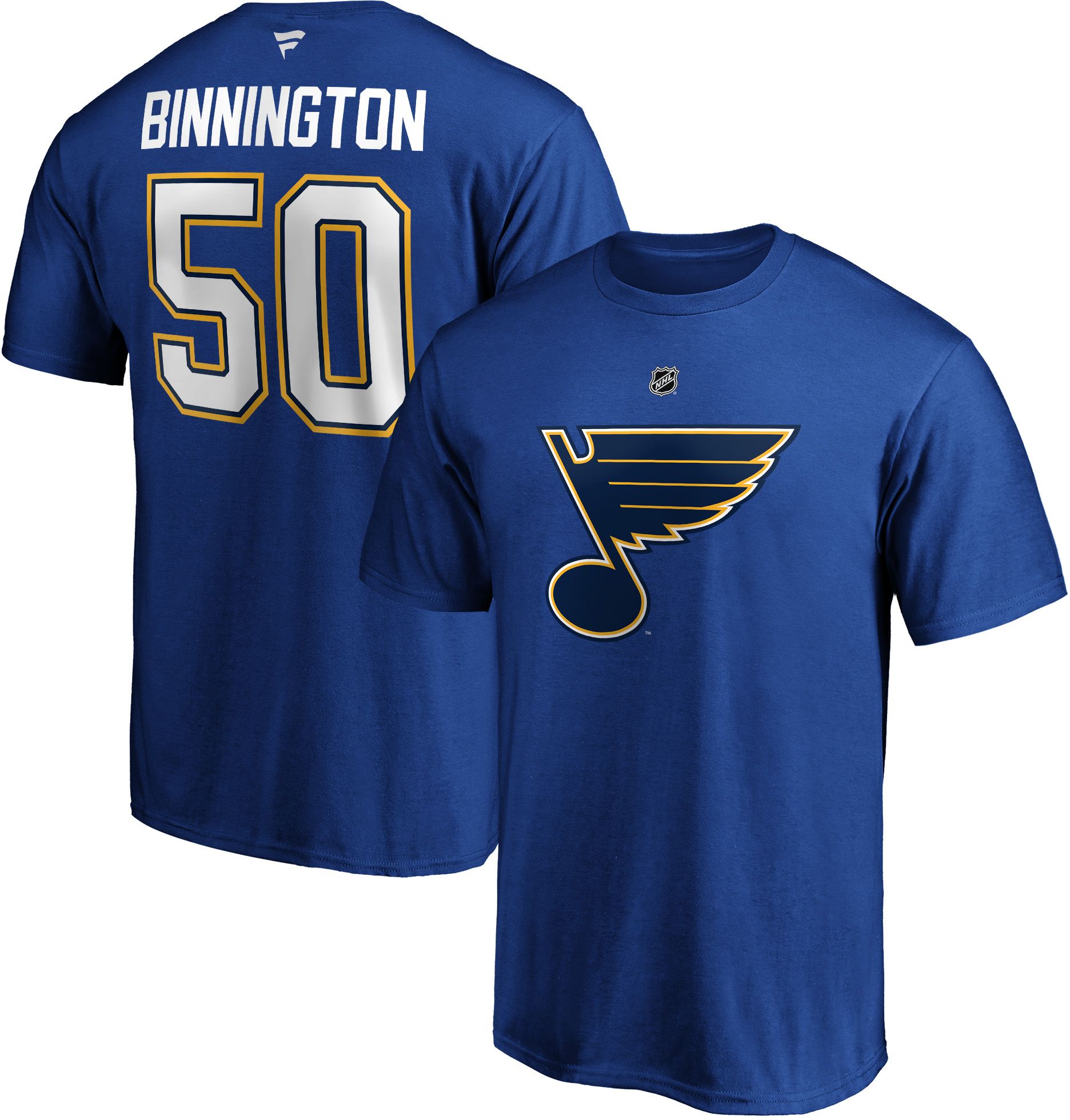 NHL Men's St. Louis Blues Jordan Binnington #50 Royal Player T-Shirt