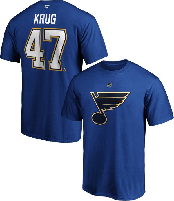 Fanatics Men's St. Louis Blues Torey Krug #47 T-Shirt, Large, Blue | Holiday Gift