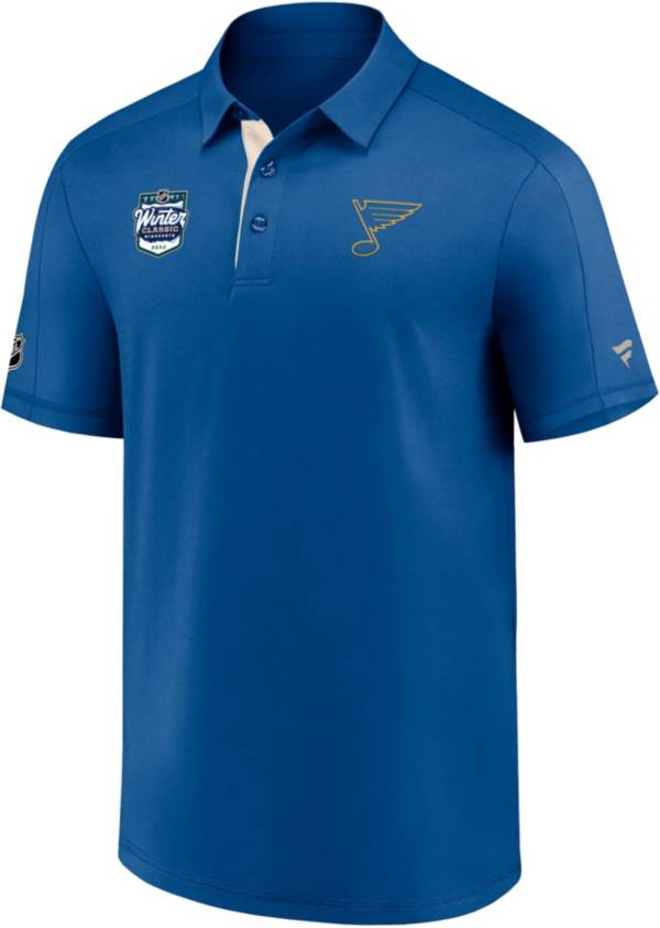 NHL '22 Winter Classic St. Louis Blues Authentic Pro Locker Room Blue Polo