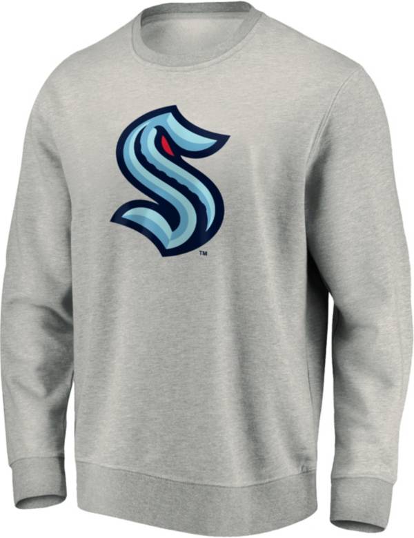 NHL Men's Seattle Kraken Logo Grey Crew