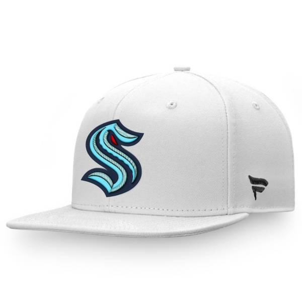 NHL Men's Seattle Kraken Core Logo White Adjustable Hat