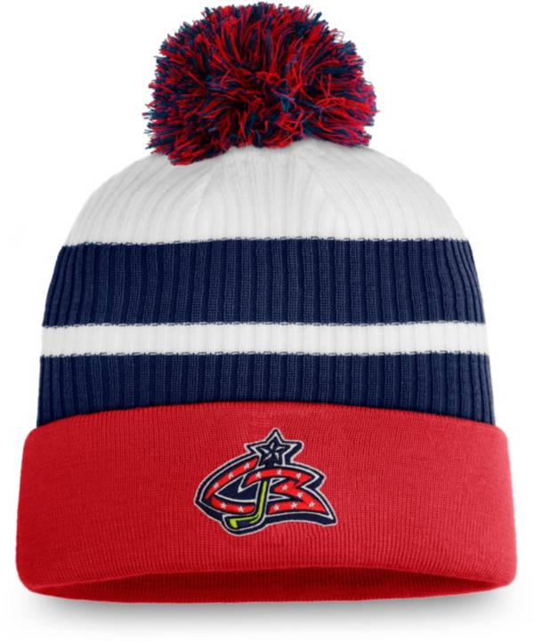 NHL Men's Columbus Blue Jackets Red Special Edition Knit Pom Beanie