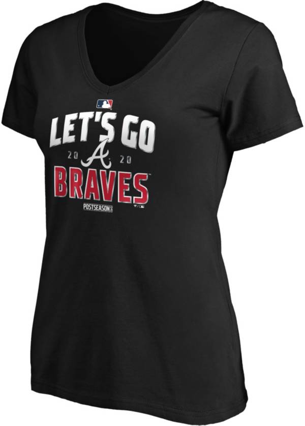 MLB Women's 2020 League Division Series Champions Atlanta Braves Black V-Neck T-Shirt