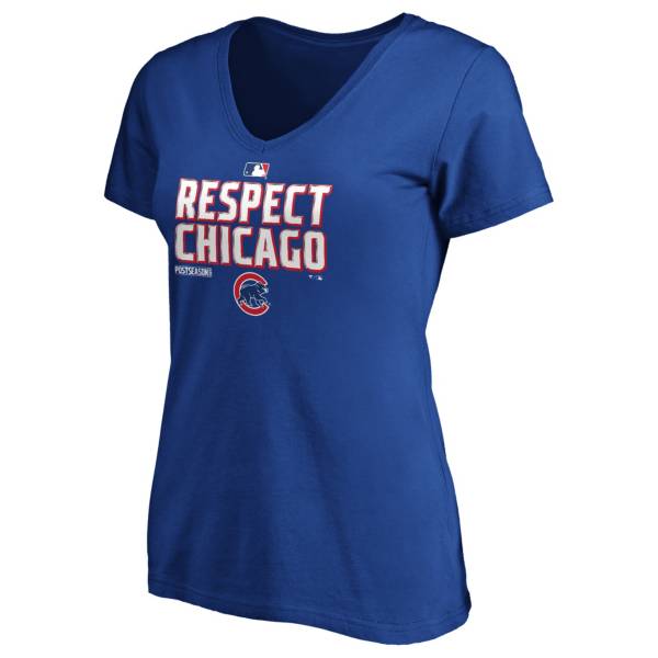 MLB Women's 2020 Division Champions Locker Room Chicago Cubs V-Neck T-Shirt