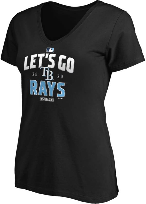 MLB Women's 2020 League Division Series Champions Tampa Bay Rays Black V-Neck T-Shirt