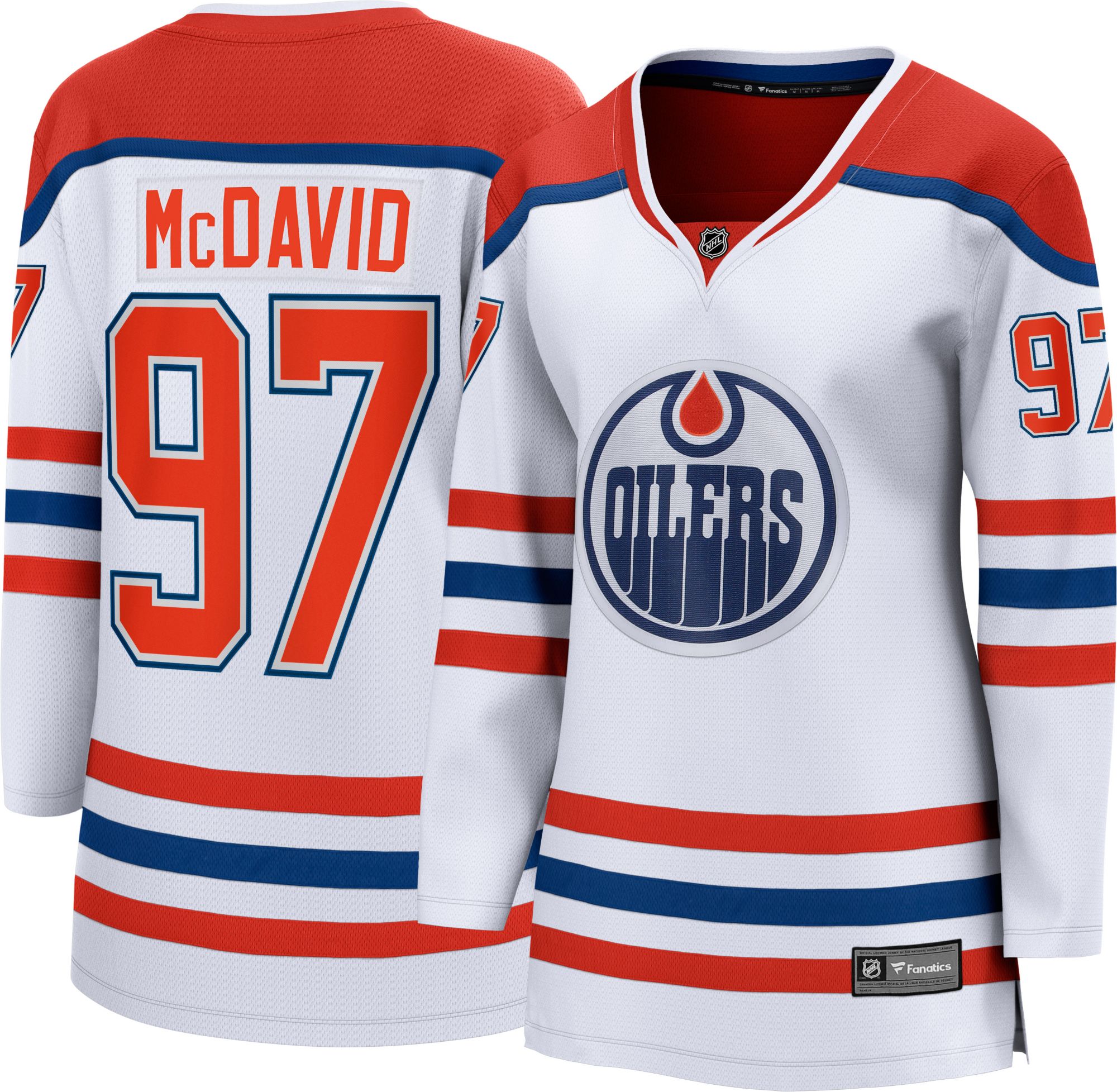 Edmonton Oilers No97 Connor McDavid Royal Blue Sequin Embroidery Fashion Jersey