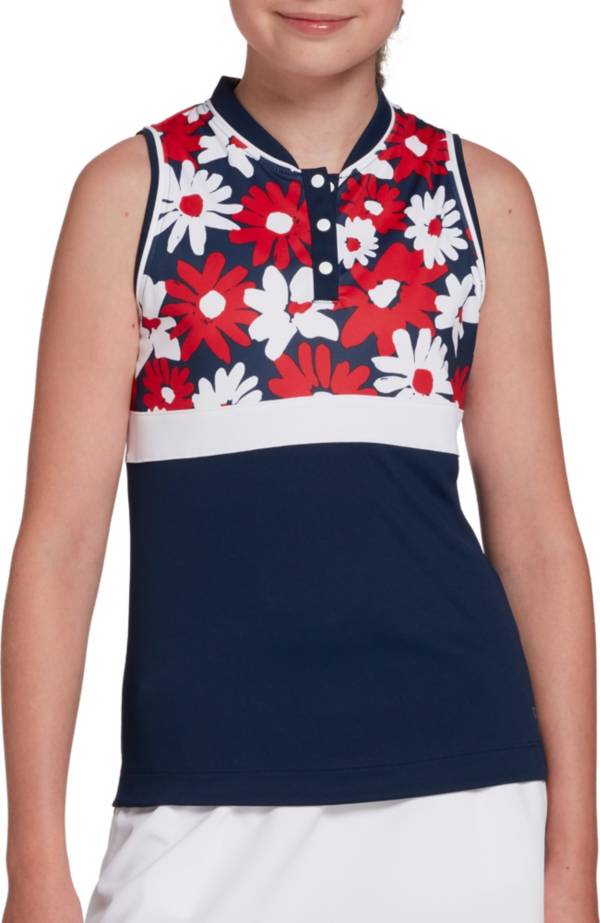 Download DSG Girls' Floral Mock Neck Sleeveless Polo Shirt | DICK'S ...