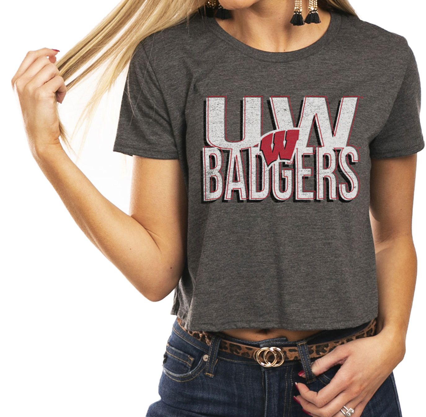 wisconsin badgers crop top