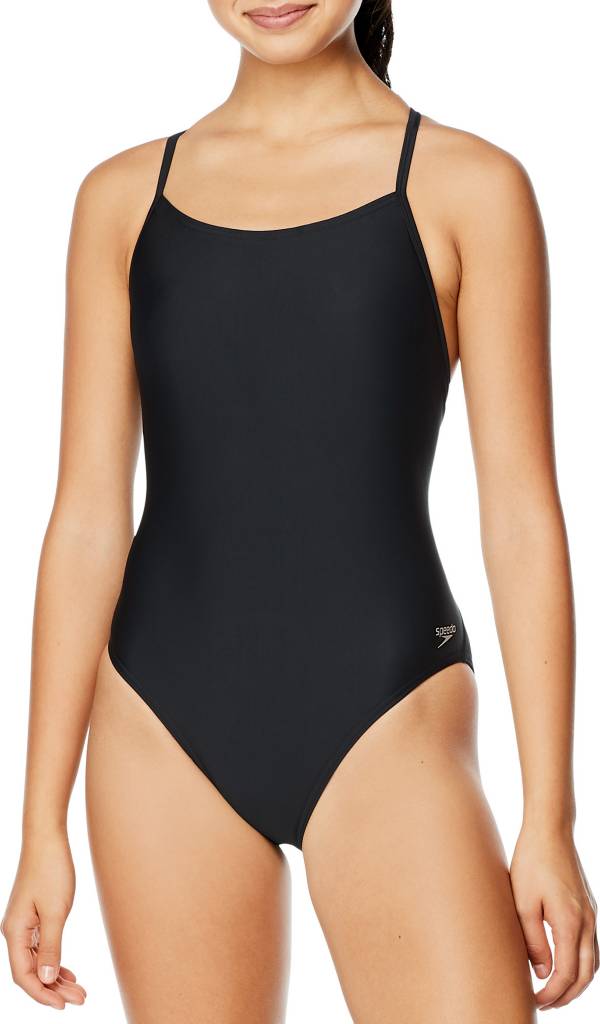 Speedo Women's Solid T-Back One Piece Swimsuit at