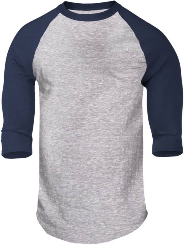 TOP PRO Men's Full Length Sleeve Raglan Cotton Baseball Tee Shirt